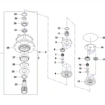 60015194 11323287-1 감속 기어 어셈블리 SY75 SY135 SY60 PCR-5B-30A